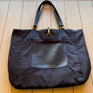 Marc by Marc Jacobs reversible black/green nylon and leather tote